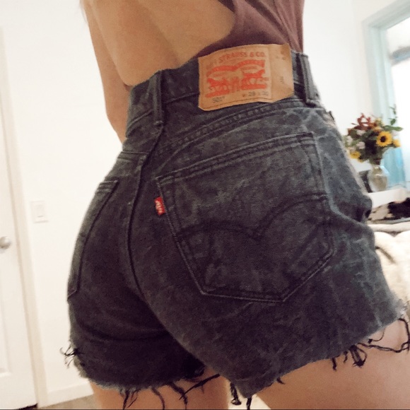 Levi's Pants - Levi Denim High Waisted Black Distressed Shorts